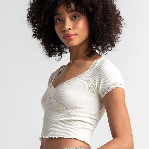 BDG Urban Outfitters London Womens Cross Lace Baby Tee size medium NWT - Picture 4 of 13